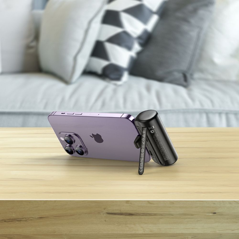 HOCO Powerbank 5000mAh με Ενσωματωμένο Lightning & Φόρτιση 2A - J106 Μαύρο
