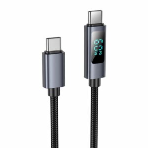 HOCO cable Type C to Type C with display 3A 60W X112 1 m black
