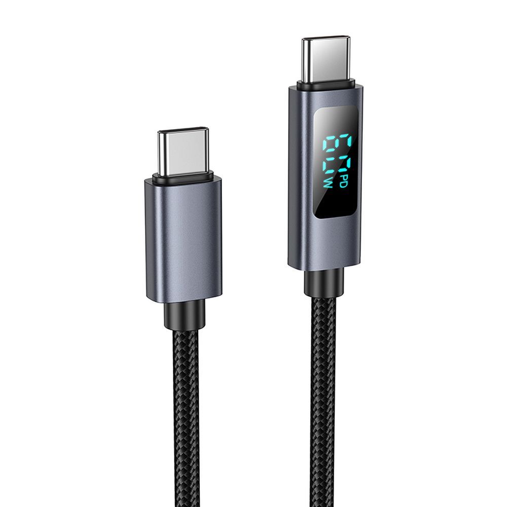 HOCO cable Type C to Type C with display 3A 60W X112 1 m black