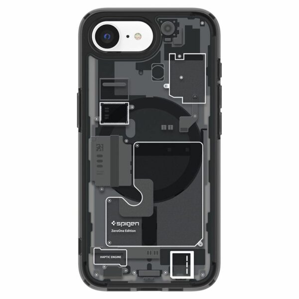 SPIGEN case ULTRA HYBRID MAG compatible with MagSafe for IPHONE 16E 2025 zero one black