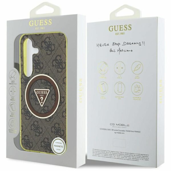 Θήκη Κινητού GUESS Magnetic Glitter για Samsung S25 - Καφέ