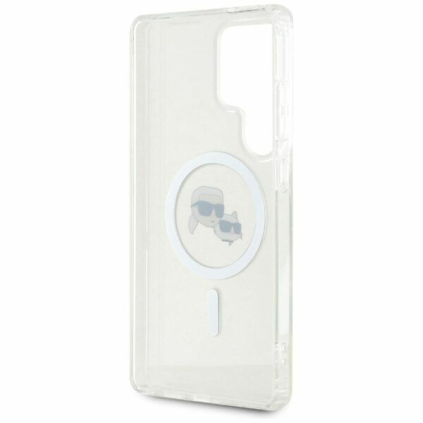 KARL LAGERFELD case for SAMSUNG S25 Ultra KLHMS25LHLSKCH (Magnetic IML Metal KC Heads) white