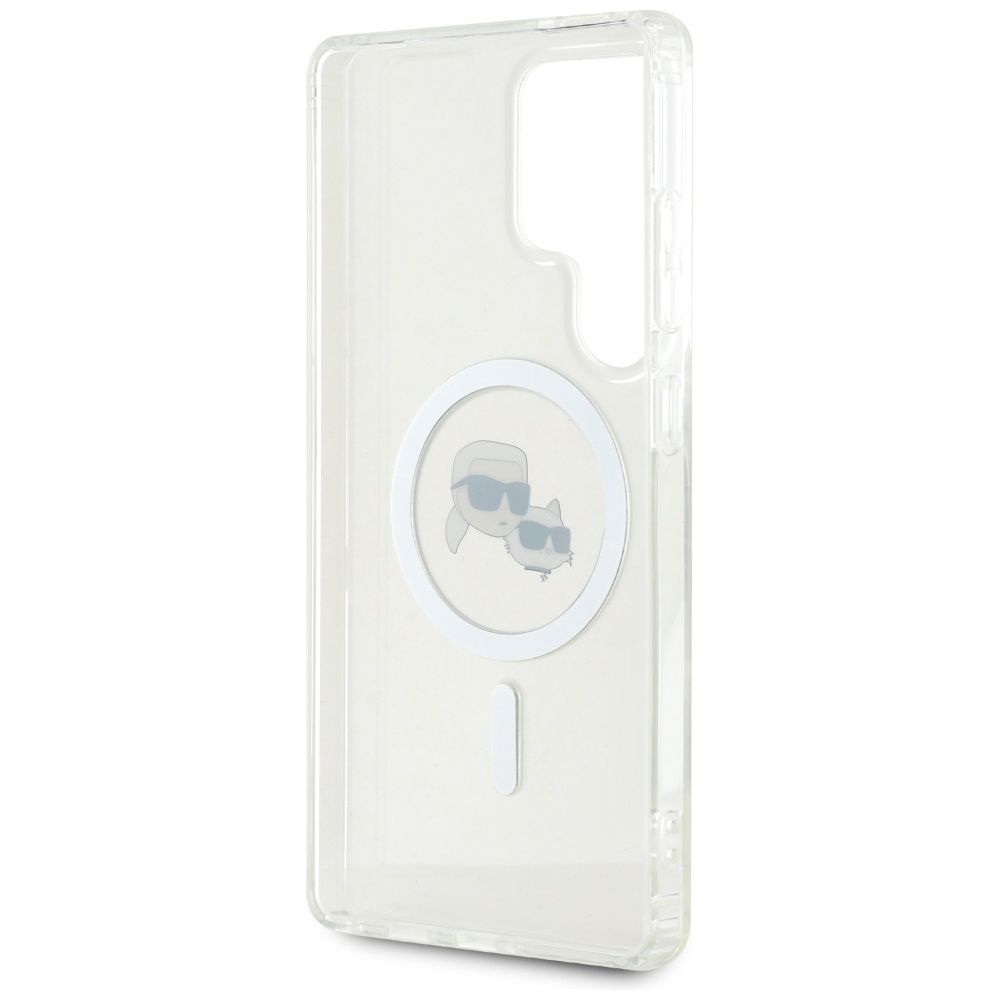 KARL LAGERFELD case for SAMSUNG S25 Ultra KLHMS25LHLSKCH (Magnetic IML Metal KC Heads) white