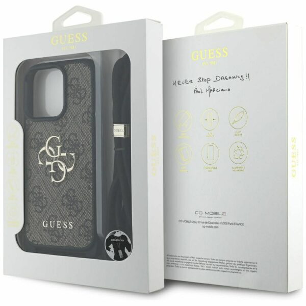 GUESS case for IPHONE 16 Pro Max GUHCP16XP4GMGCRW (CBDY PU 4G Big Logo W/Cord Strap) brown