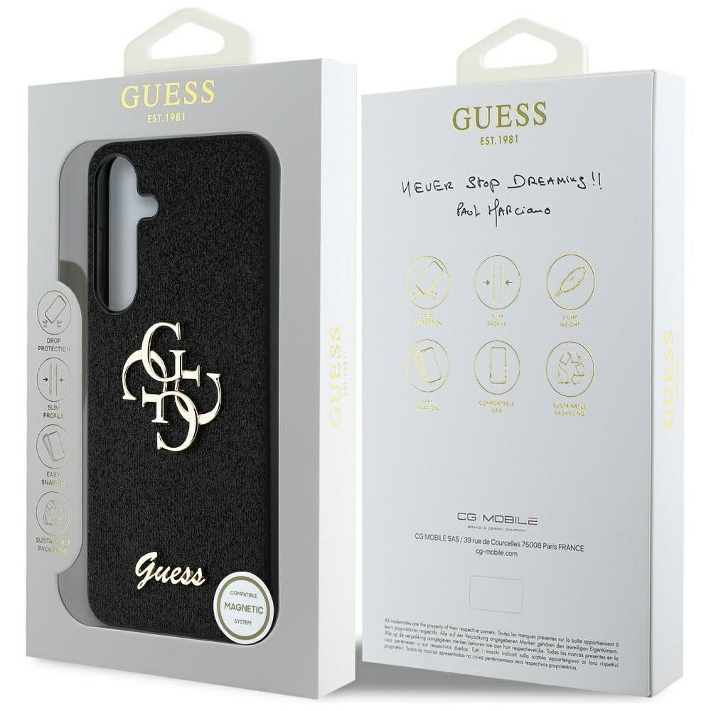 Θήκη Κινητού GUESS Samsung S25 Glitter Big 4G Μαύρη