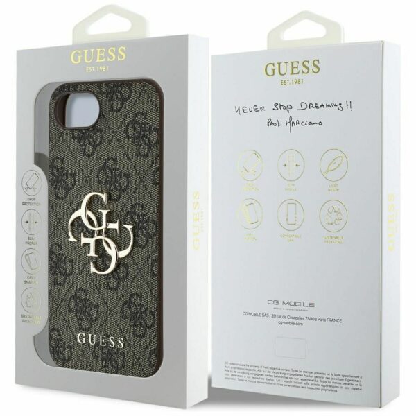 GUESS case for IPHONE 16e (SE 4 2025) GUHCPSE44GMGBR (4G PU Big Logo) brown