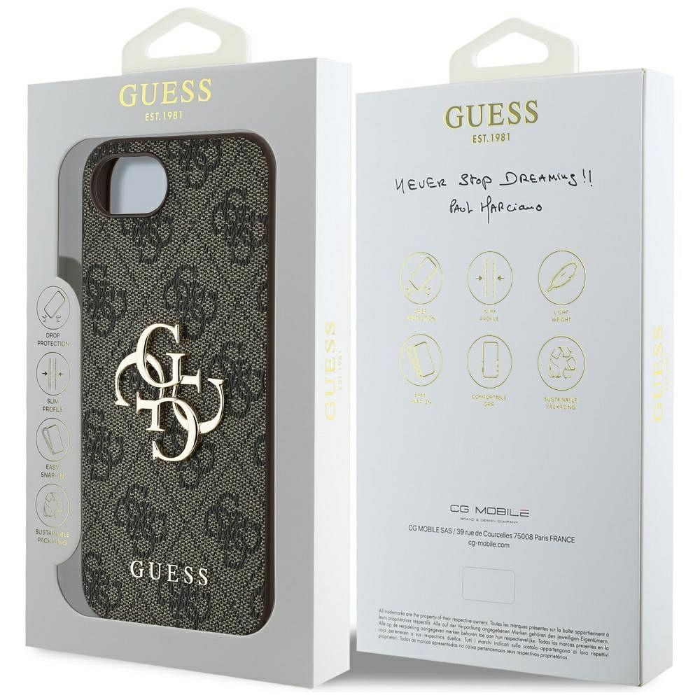 GUESS case for IPHONE 16e (SE 4 2025) GUHCPSE44GMGBR (4G PU Big Logo) brown