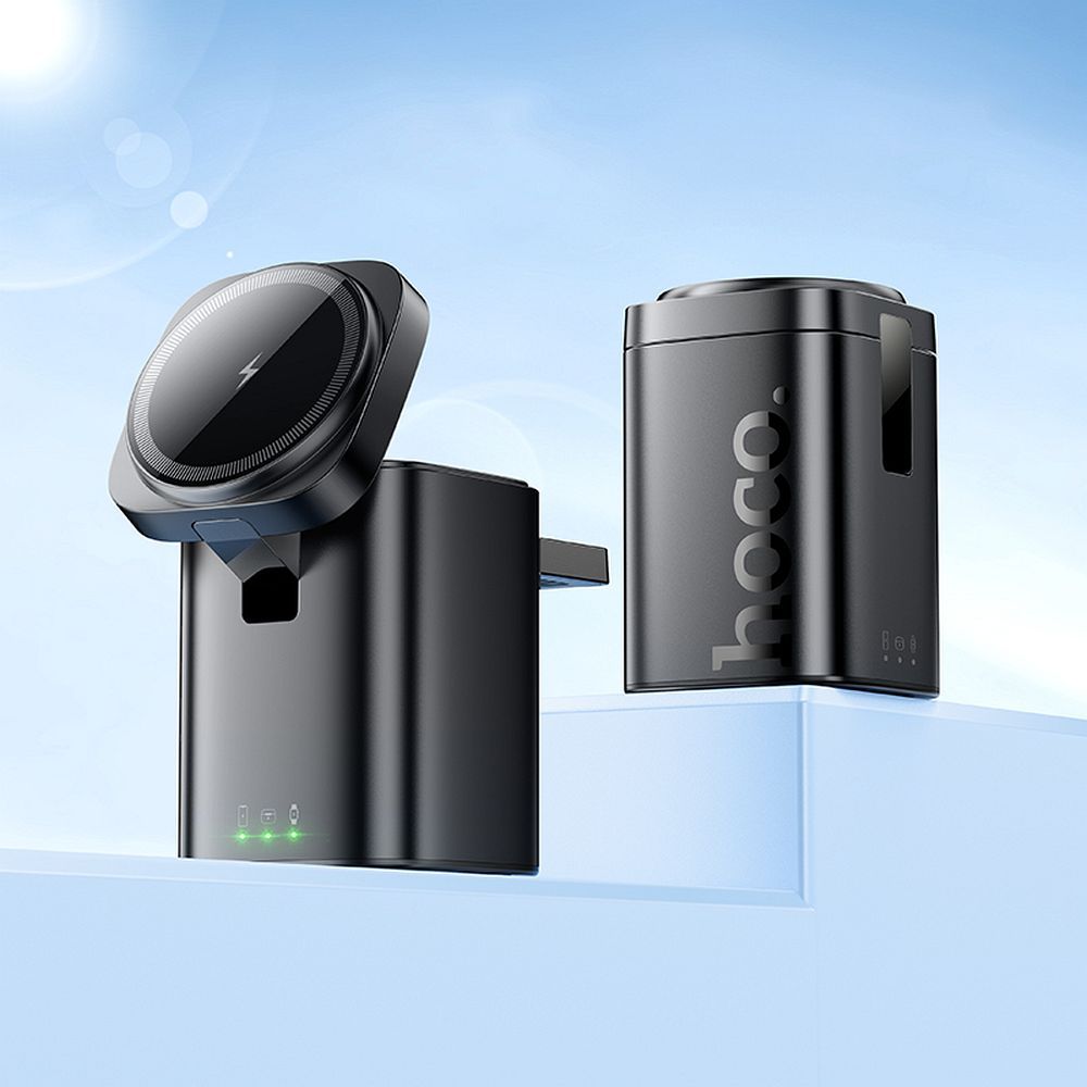 Ασύρματος Φορτιστής 3 σε 1 HOCO CQ20 για Apple Watch & iPhone 15W - Μαύρος