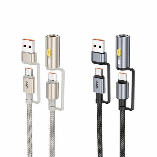 HOCO cable All-in-one USB A / Type C to Type C / Cigarette lighter 3A 60W U138 1,2 m grey