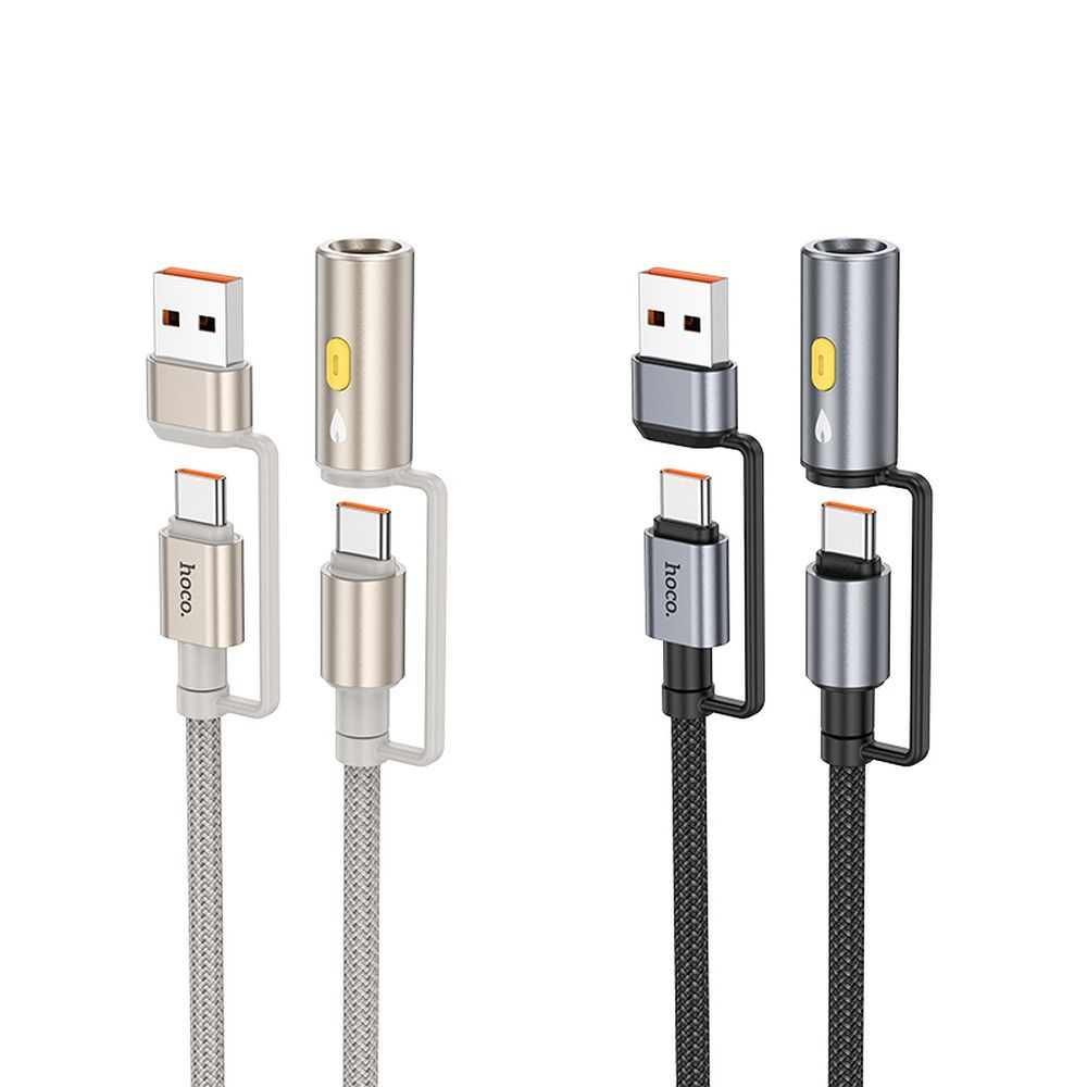 HOCO cable All-in-one USB A / Type C to Type C / Cigarette lighter 3A 60W U138 1,2 m grey