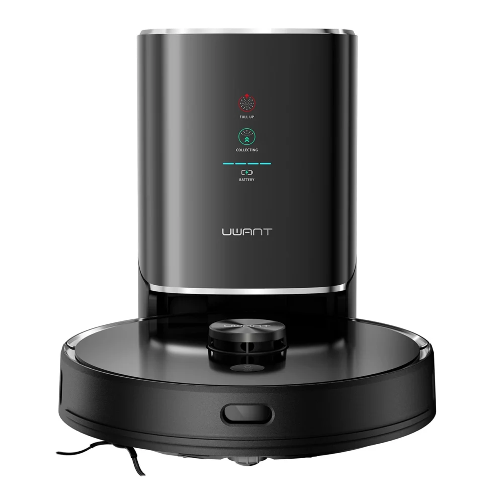 UWANT U100 Robot Vacuum Cleaner with Mop Function + Charging/Cleaning Station - Blackeng
