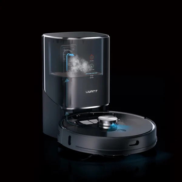 UWANT U100 Robot Vacuum Cleaner with Mop Function + Charging/Cleaning Station - Blackeng