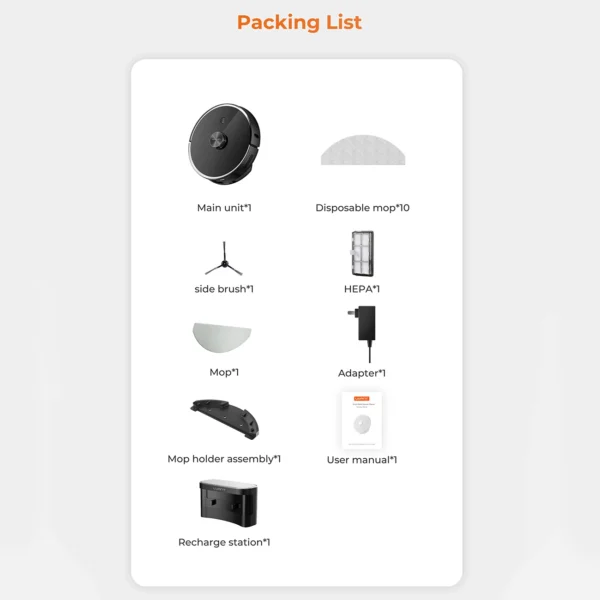 UWANT U100 Lite Robot Vacuum Cleaner with Mop Function + Charging Station - Grayeng