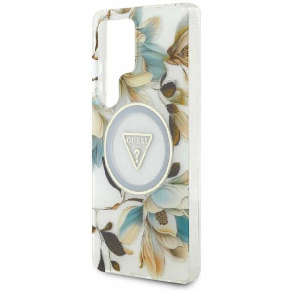 Θήκη Κινητού GUESS Samsung S25 Ultra Λευκή με Γκλίτερ & Λουλούδια