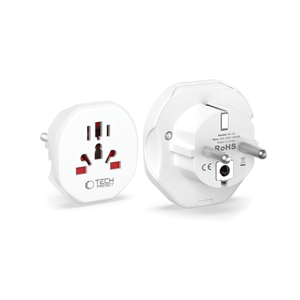 Tech-Protect Universal Travel Adapter to EU - whiteeng