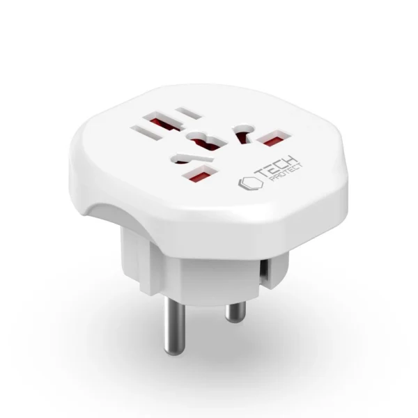 Tech-Protect Universal Travel Adapter to EU - whiteeng