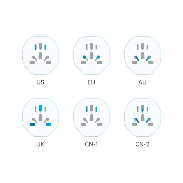 Tech-Protect Universal Travel Adapter to EU - whiteeng