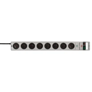 Brennenstuhl Super-Solid surge protector strip 8 sockets 2.5m 13.500A - silvereng