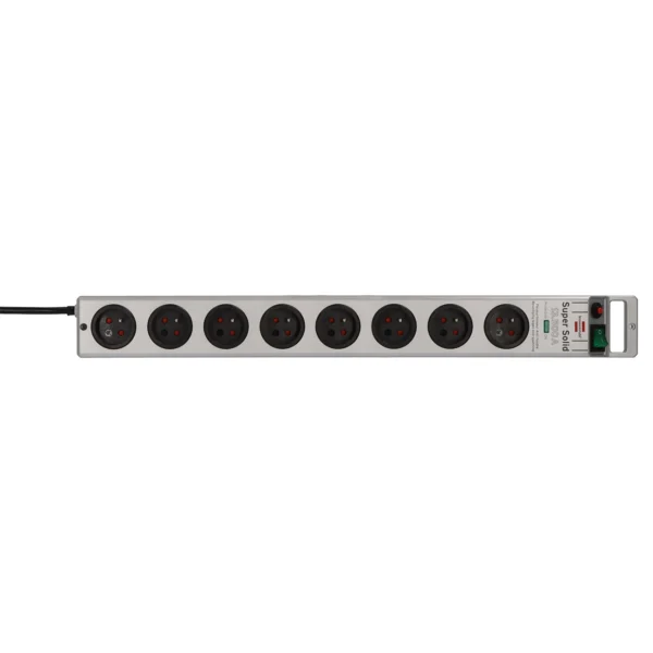 Brennenstuhl Super-Solid surge protector strip 8 sockets 2.5m 13.500A - silvereng