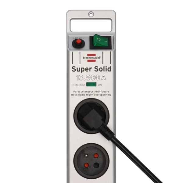 Brennenstuhl Super-Solid surge protector strip 8 sockets 2.5m 13.500A - silvereng