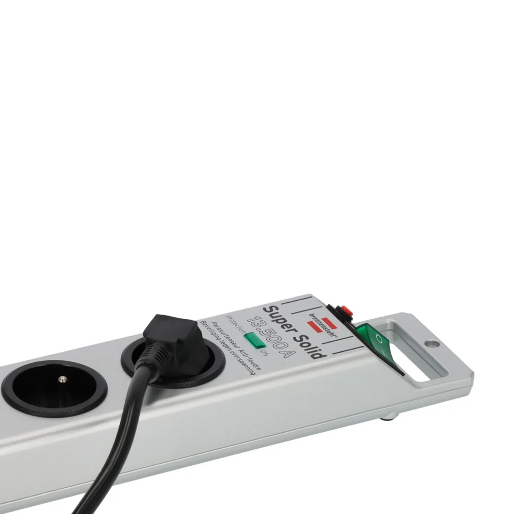 Brennenstuhl Super-Solid surge protector strip 8 sockets 2.5m 13.500A - silvereng