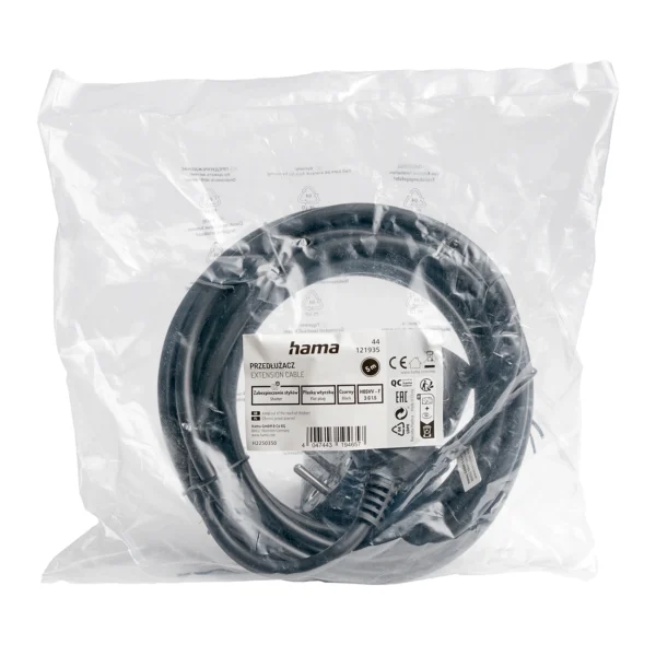 Hama Standard 5m Extension Cord - Blackeng