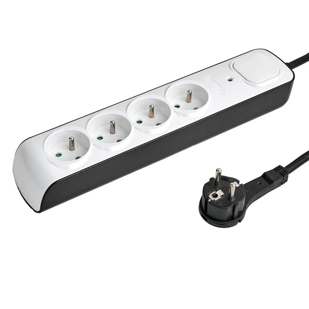 Hama Premium 4-Socket Surge Protector Strip 1.5m - Whiteeng