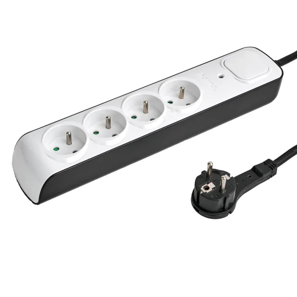 Hama Premium 4-Socket Surge Protector Strip 1.5m - Whiteeng