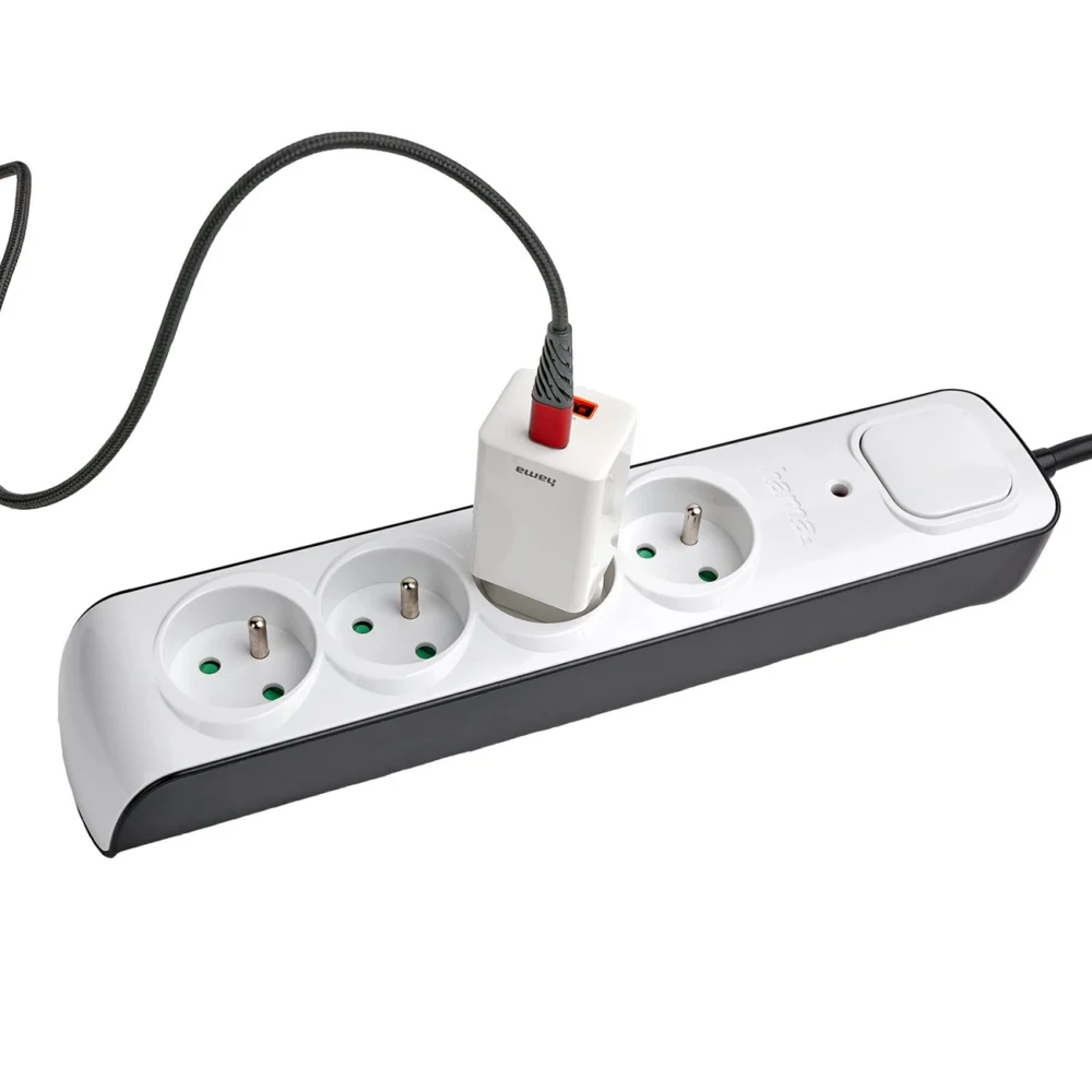 Hama Premium 4-Socket Surge Protector Strip 1.5m - Whiteeng