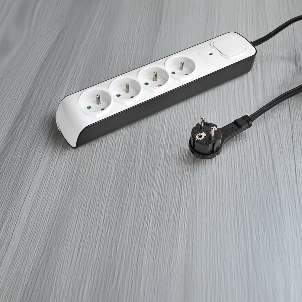 Hama Premium 4-Socket Surge Protector Strip 1.5m - Whiteeng