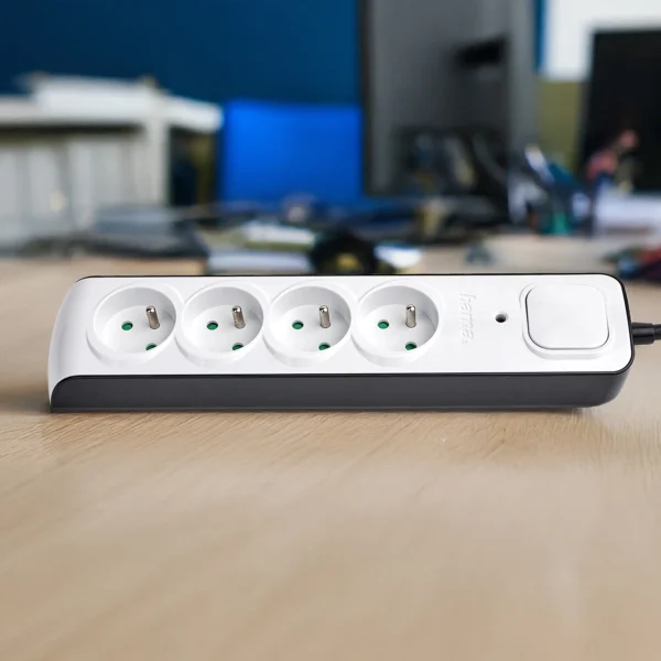 Hama Premium 4-Socket Surge Protector Strip 1.5m - Whiteeng