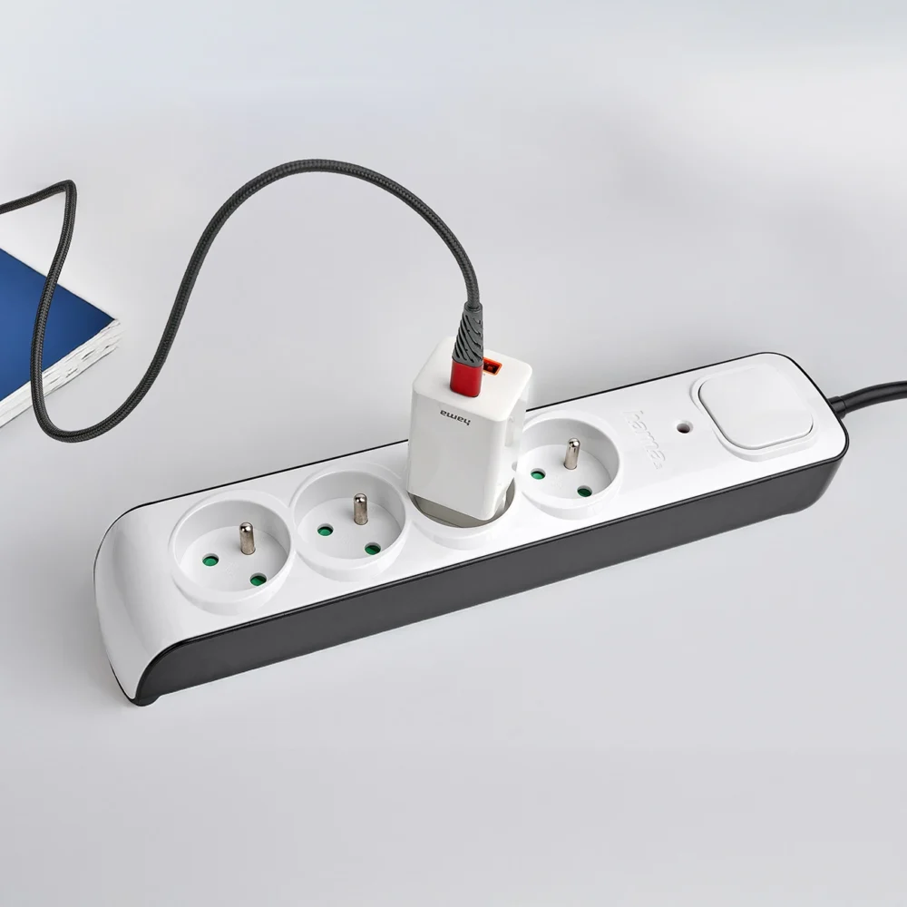 Hama Premium 4-Socket Surge Protector Strip 1.5m - Whiteeng