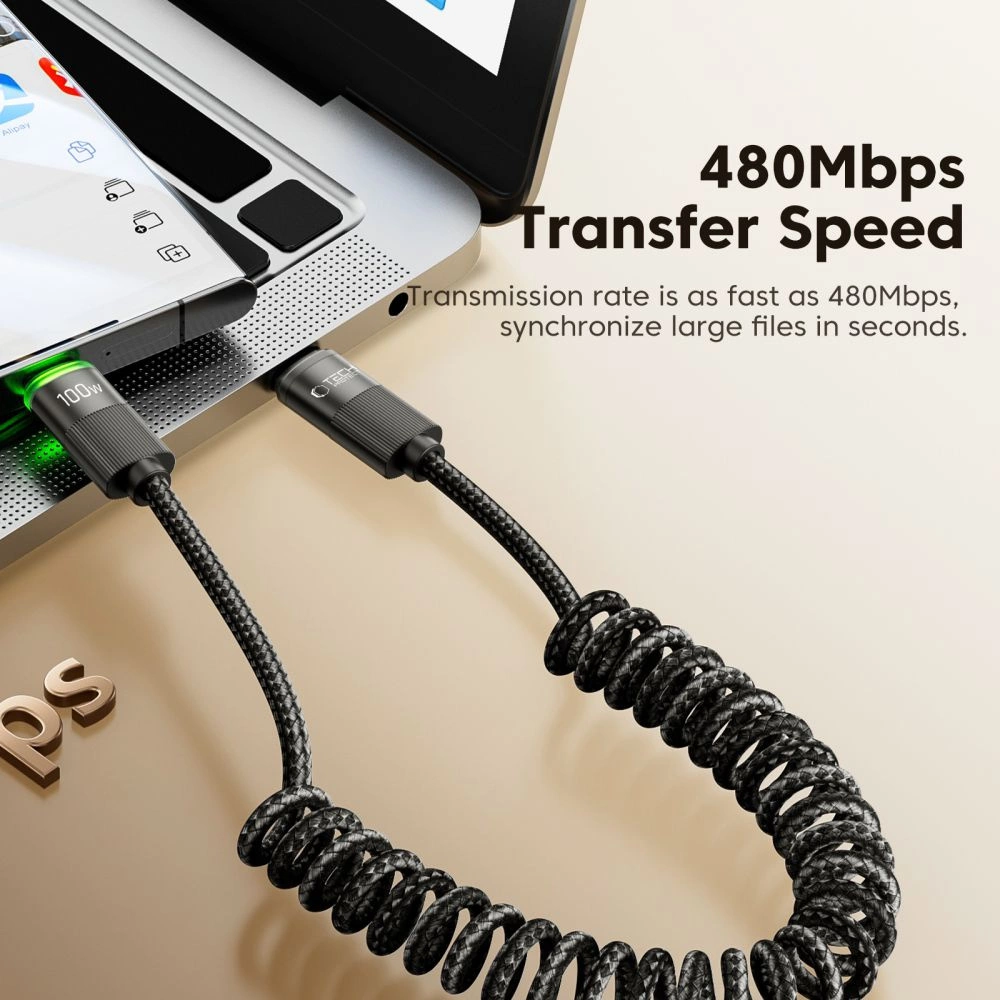 Tech-Protect UB20T Ultraboost USB Type-C Cable PD100W/5A 180cm - Blackeng