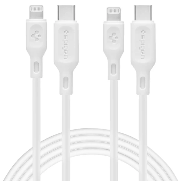 Spigen DuraSync MFi USB-C / Lightning Cable 2-Pack 100cm - Whiteeng