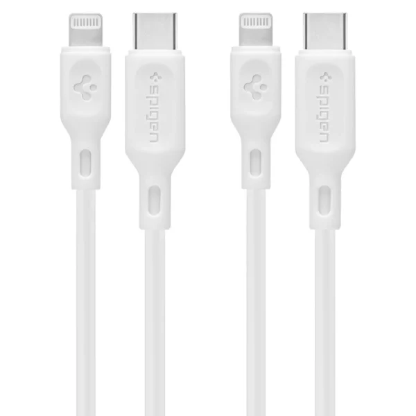 Spigen DuraSync MFi USB-C / Lightning Cable 2-Pack 100cm - Whiteeng