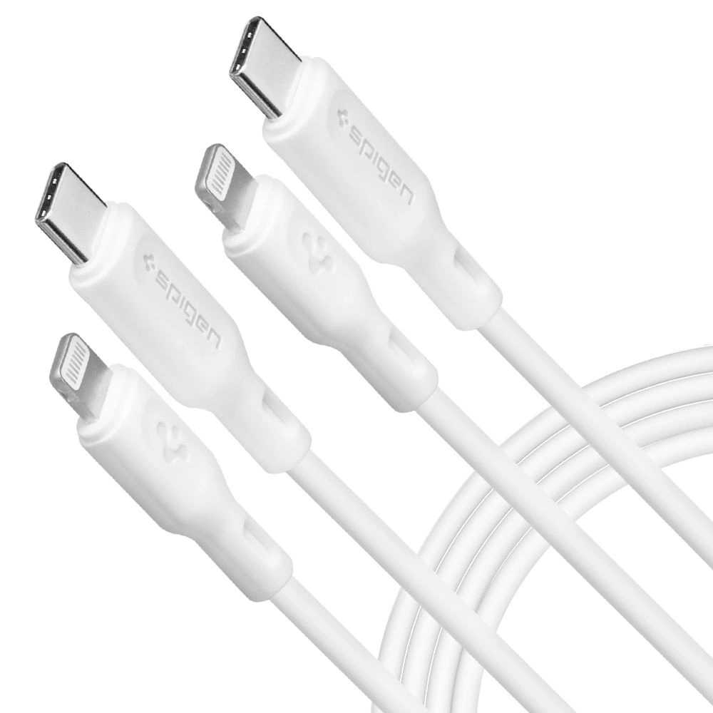 Spigen DuraSync MFi USB-C / Lightning Cable 2-Pack 100cm - Whiteeng