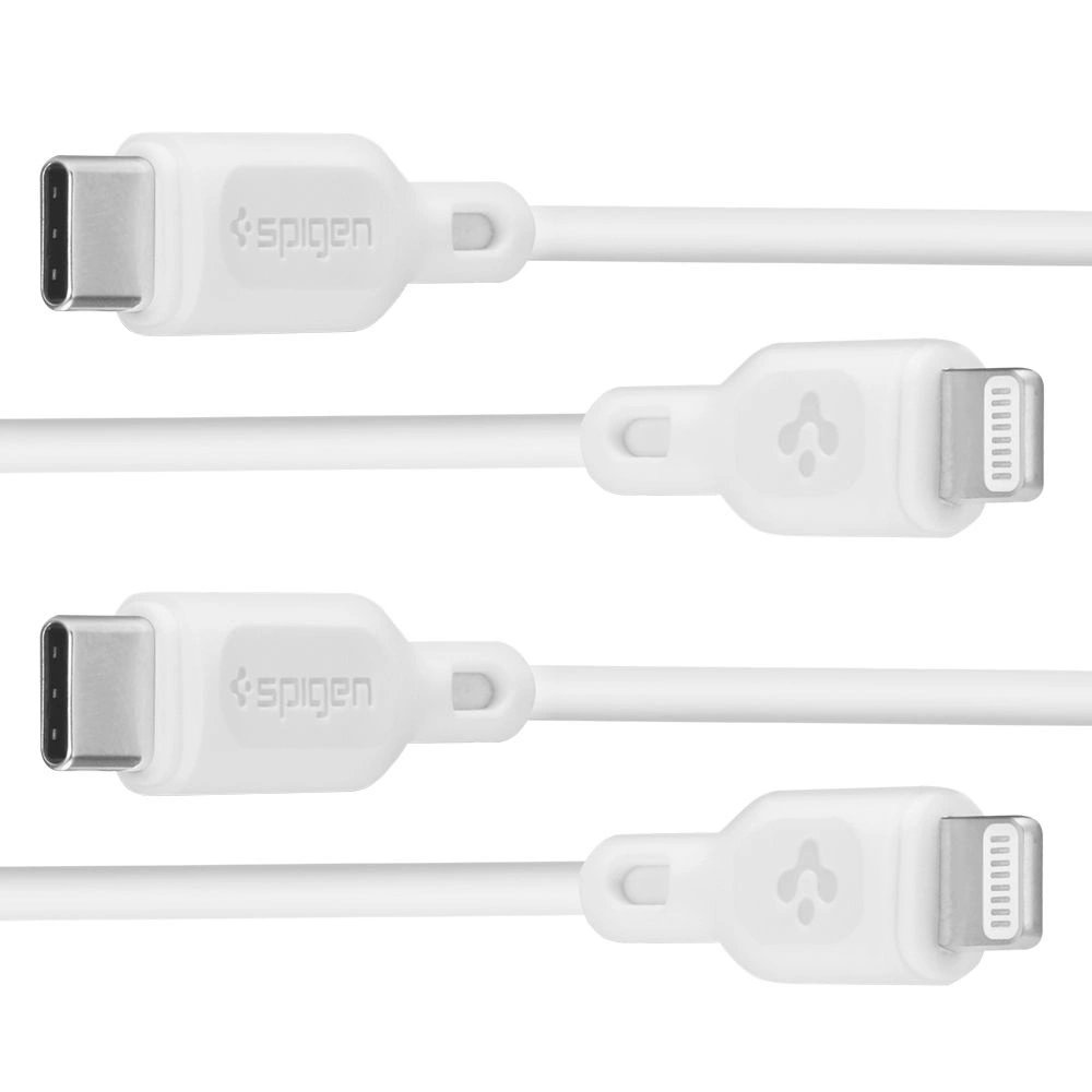 Spigen DuraSync MFi USB-C / Lightning Cable 2-Pack 100cm - Whiteeng