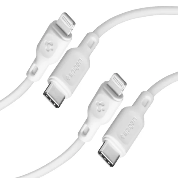 Spigen DuraSync MFi USB-C / Lightning Cable 2-Pack 100cm - Whiteeng