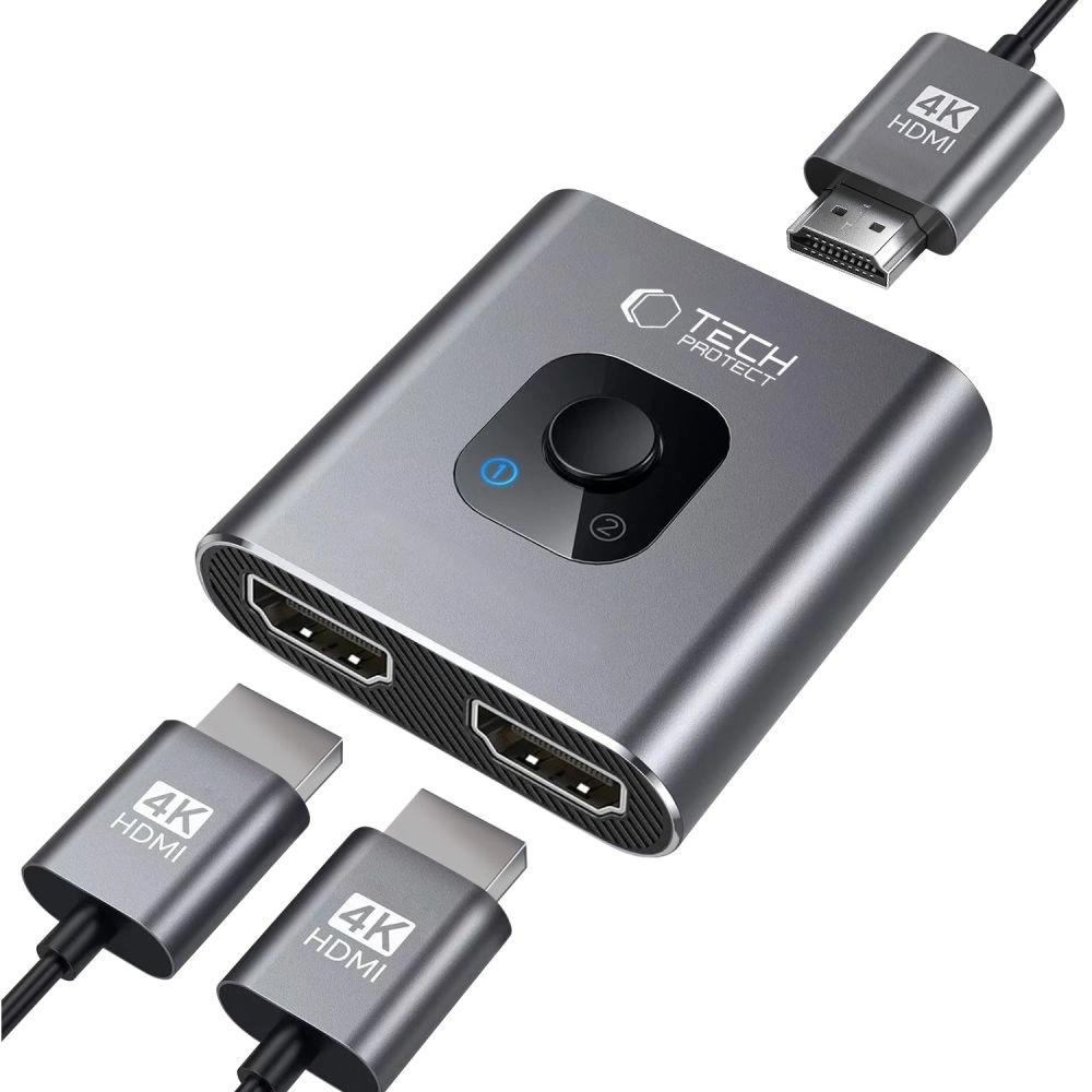 Tech-Protect HB07 HUB Adapter 2in1 HDMI 4K 60HZ - grayeng