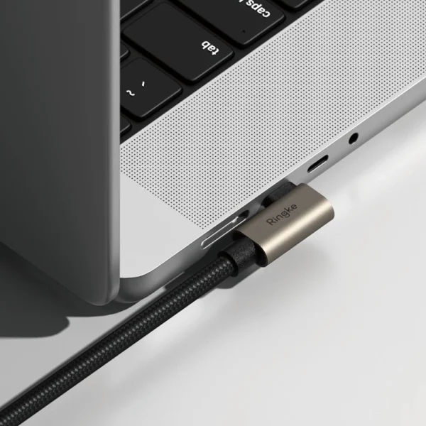 Ringke 3.2 gen. 2x2 USB-C, PD 3.1 240W 1m angled cable - blackeng