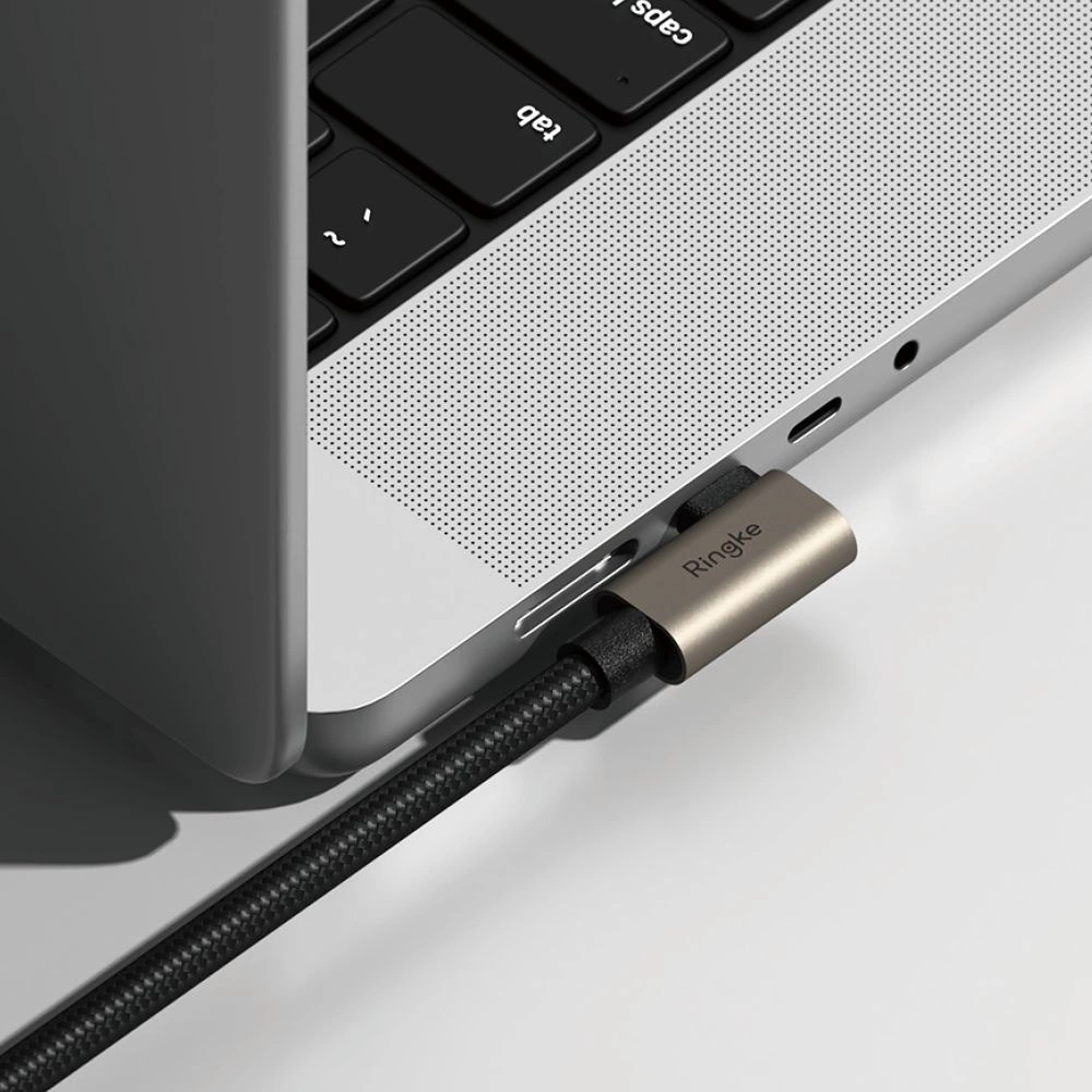 Ringke 3.2 gen. 2x2 USB-C, PD 3.1 240W 1m angled cable - blackeng