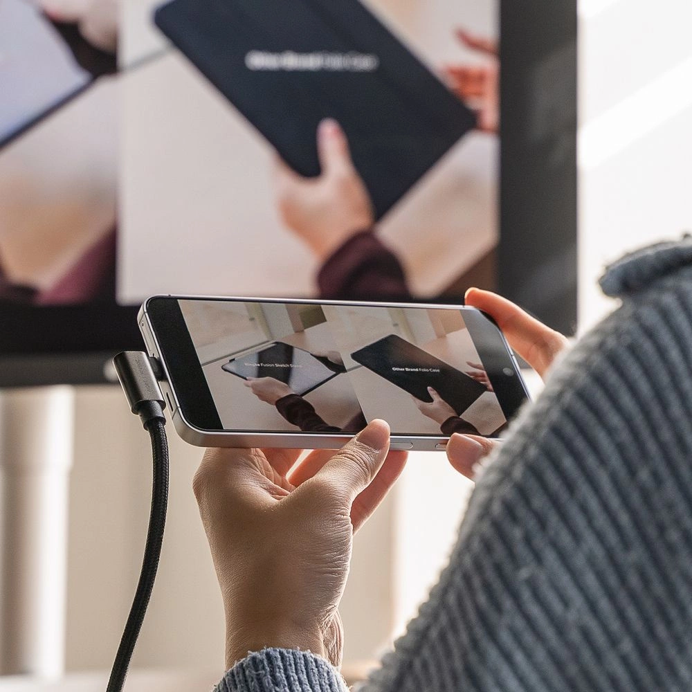 Ringke 3.2 gen. 2x2 USB-C, PD 3.1 240W 1m angled cable - blackeng