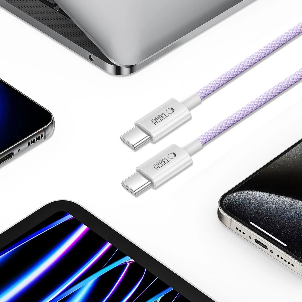 Tech-Protect Ultraboost Lite USB-C PD60W/3A Cable 2m - Purpleeng