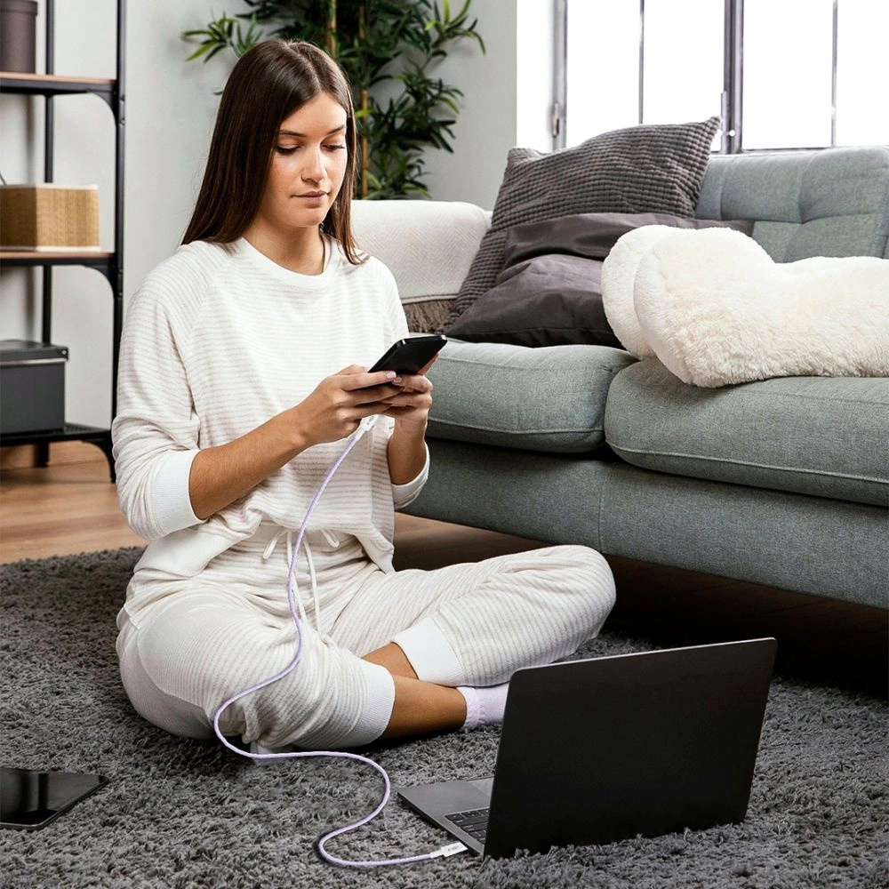 Tech-Protect Ultraboost Lite USB-C PD60W/3A Cable 2m - Purpleeng