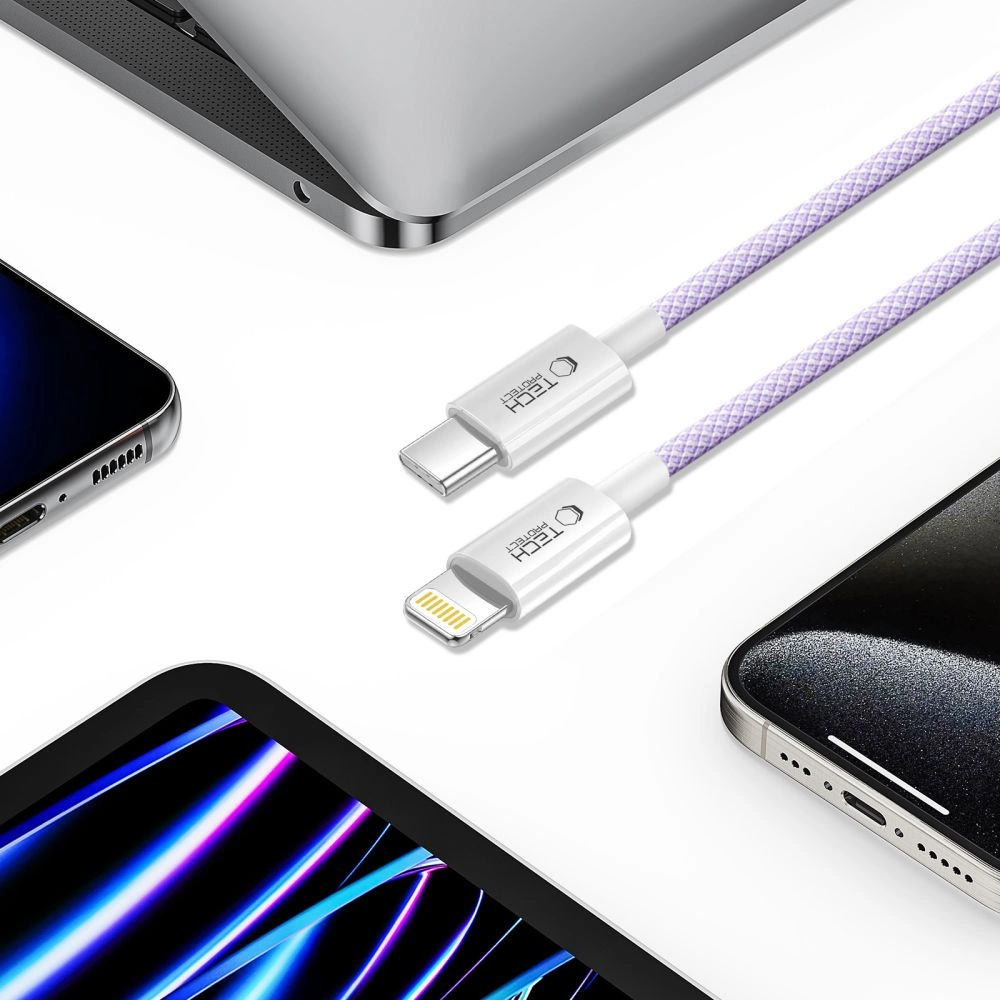 Tech-Protect Ultraboost Lite Lightning Cable PD60W/3A 2m - Purpleeng