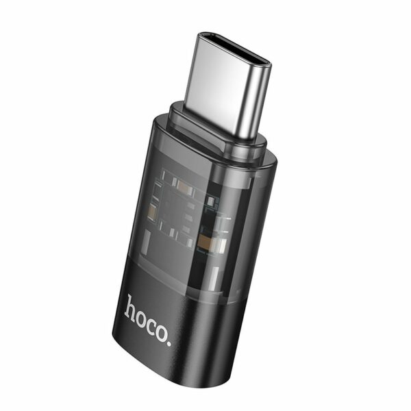 Αντάπτορας HOCO Type C σε Lightning UA36D Διάφανος Μαύρος - Φόρτιση & Μεταφορά Δεδομένων