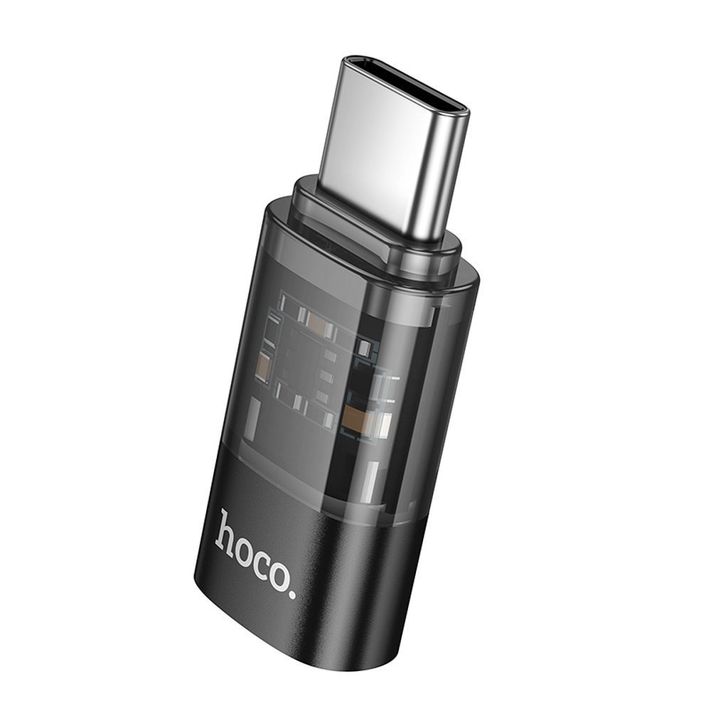 Αντάπτορας HOCO Type C σε Lightning UA36D Διάφανος Μαύρος - Φόρτιση & Μεταφορά Δεδομένων