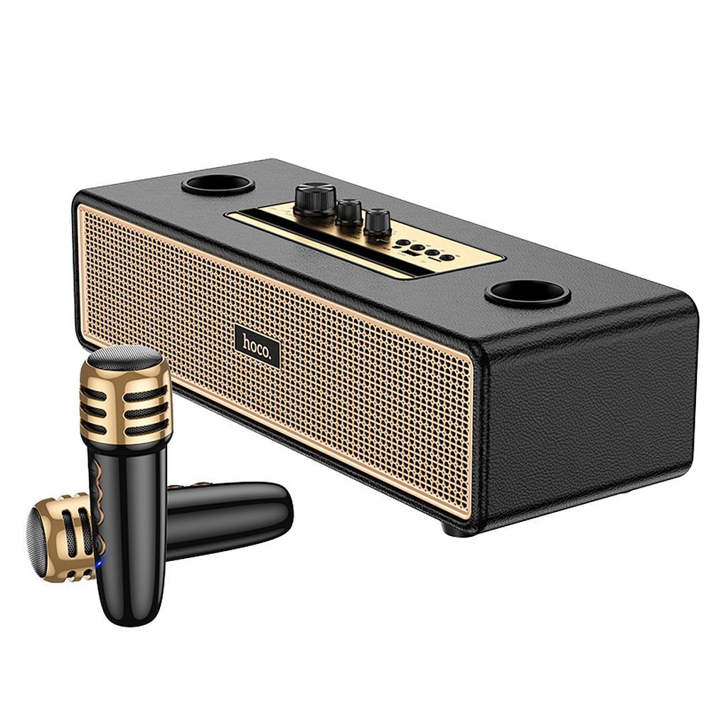 HOCO speaker bluetooth + 2 x wireless microphones BS63 black
