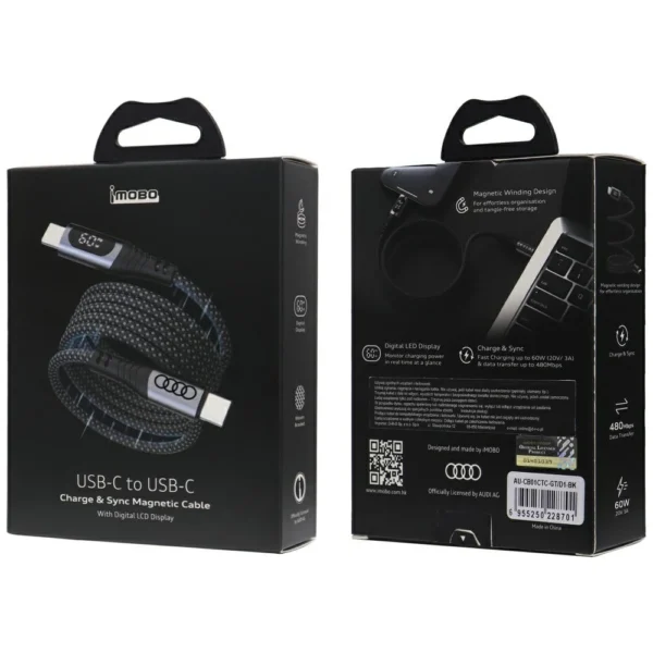 USB-C / USB-C Audi 2.0 Cable 20V 3A 60W - Blackeng