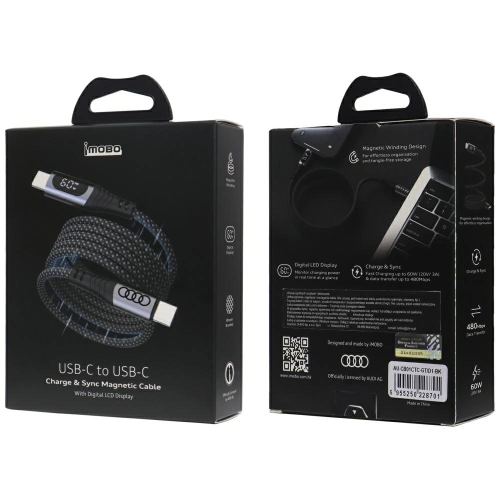 USB-C / USB-C Audi 2.0 Cable 20V 3A 60W - Blackeng